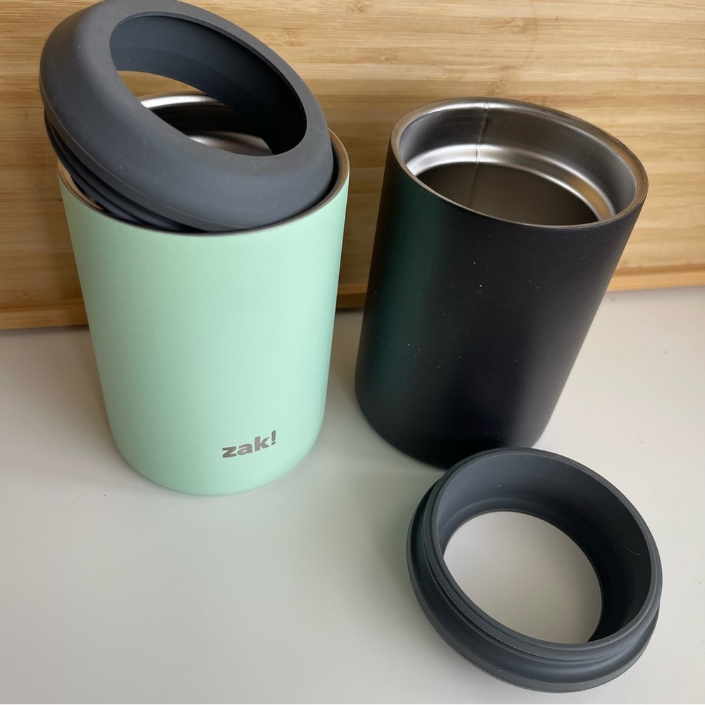 Zak Insulated Stainless Steel Can Coolers Black Mint Green Set of 2 His and Hers - Picture 5 of 6